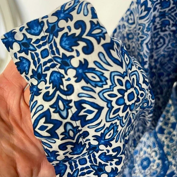 NWOT Blue and White Patterned Swim Cover Up by Lands End. Size 2X. - Picture 3 of 3